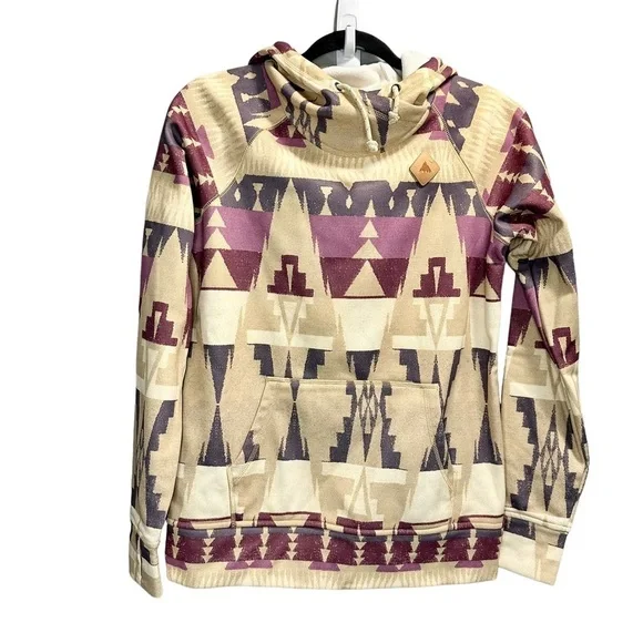 Burton Heron Southwest Aztec Pullover Hoodie Sweatshirt - Picture 3 of 6